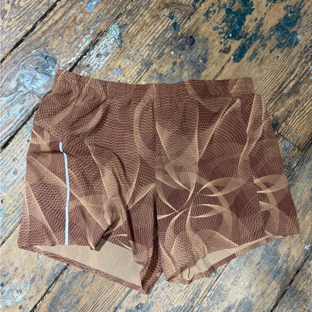Men’s L Brown/Tan Athletic Lined Shorts